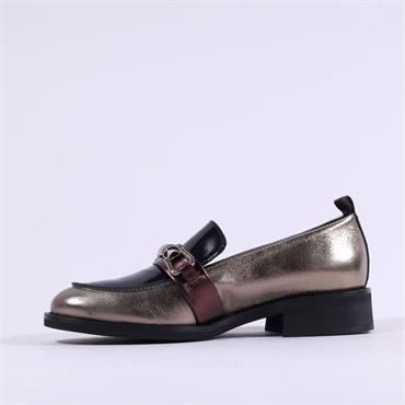 Marco Moreo Maura Classic Link Loafer - Gold Black